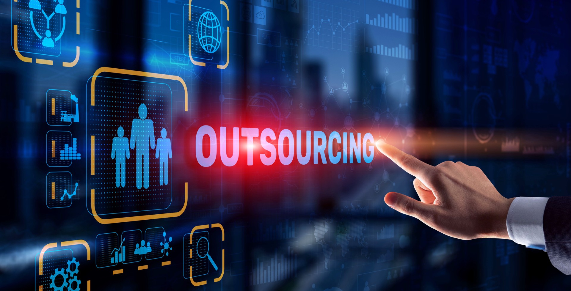 Outsourcing Business Human Resources Internet Finance Technology Concept